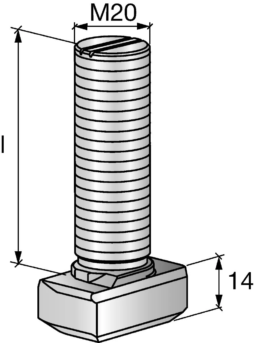 HBC-C-N Notched T-bolt 3 HBC-C-N Notched T-bolt - Image 3