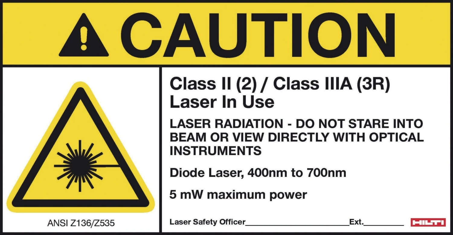 Laser Warning Sign Class 2 (5-pack) 1 Laser Warning Sign Class 2 (5-pack)